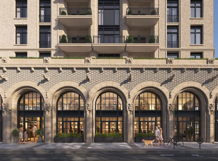 Arched retail frontage along Yonge Street